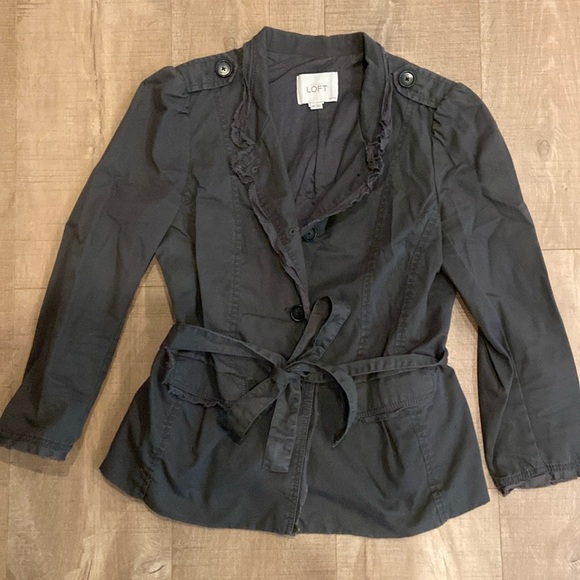 Loft Peplum gray blazer jacket - Picture 1 of 4